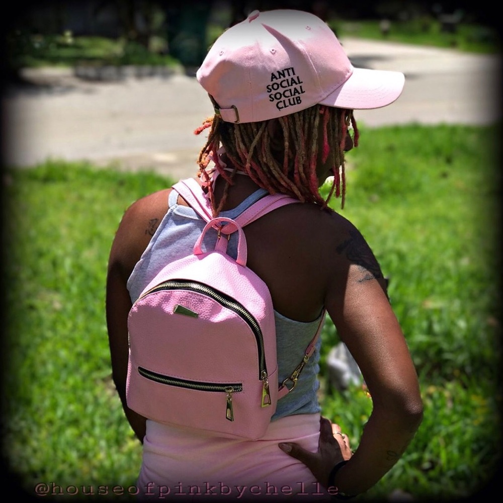 Pink Mini Backpack with Removable/Adjustable Strap - Picture 5 of 8